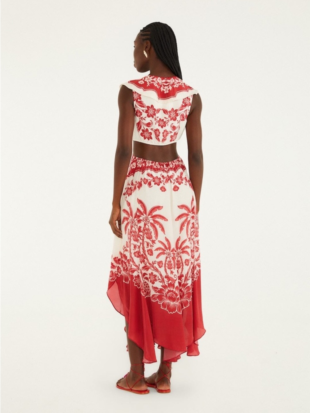 FARM Rio Sand Guanacaste Cut-Out Waist Sleeveless Midi Dress Medium NWT $348 - Picture 2 of 10